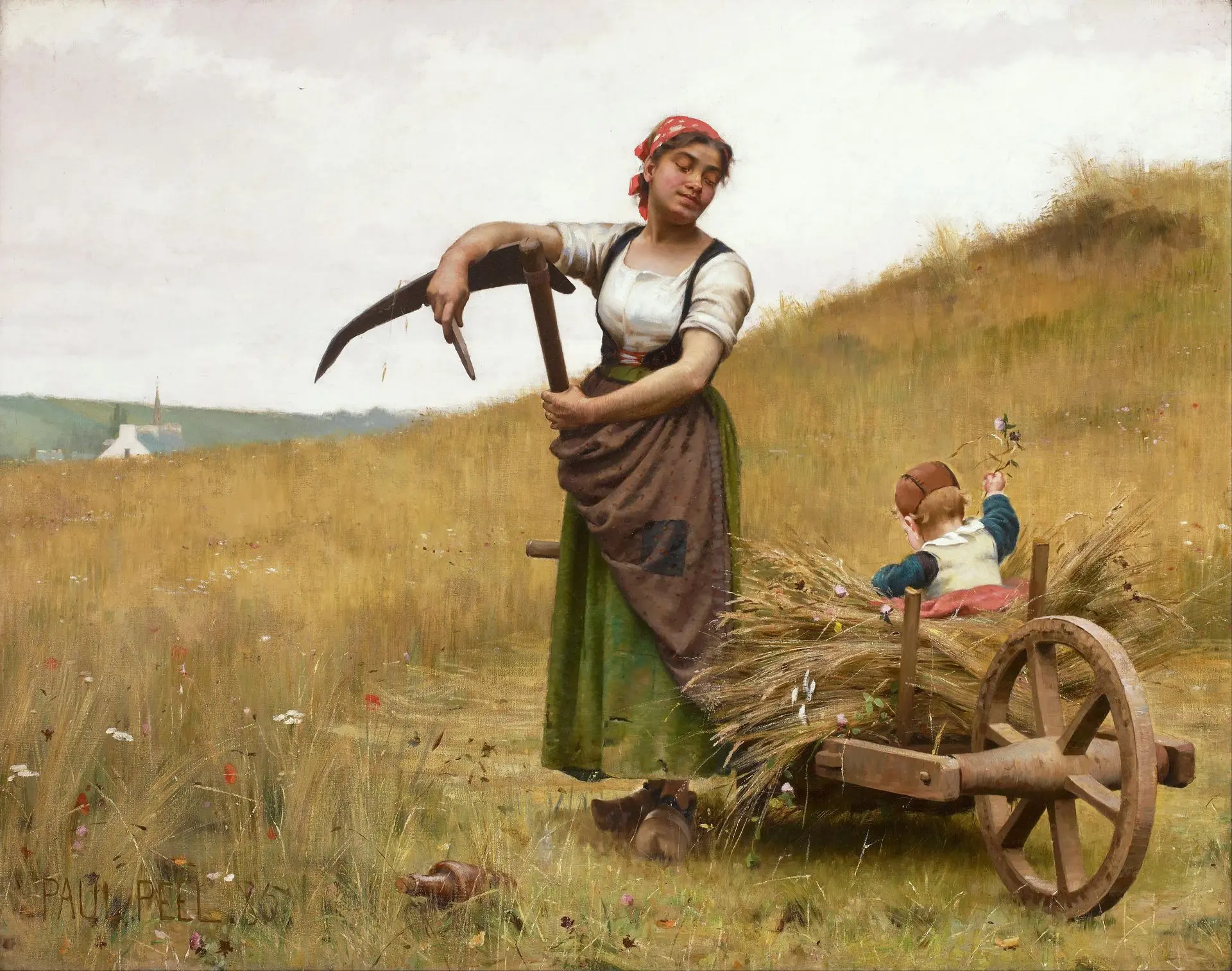 femme avec faux