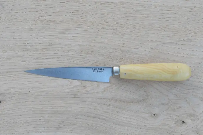 Couteau de cuisine 10cm en acier carbone et buis