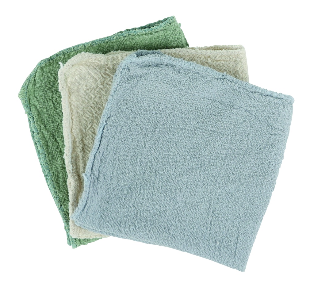 Chiffons multi-usages (écru-bleu-vert)