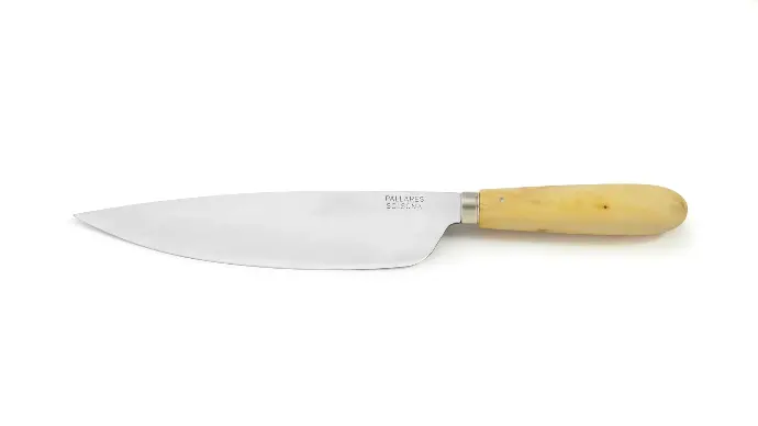 Couteau de cuisine 22cm en acier carbone et buis