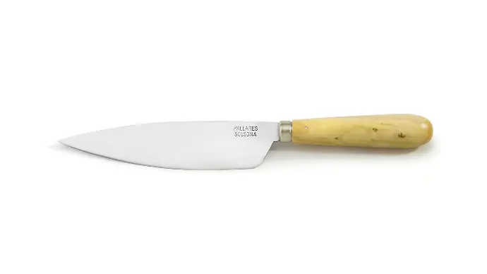 Couteau de cuisine 16cm en acier carbone et buis