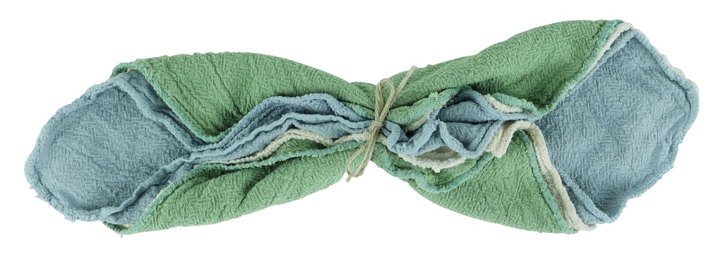 Chiffons multi-usages écru-bleu-vert
