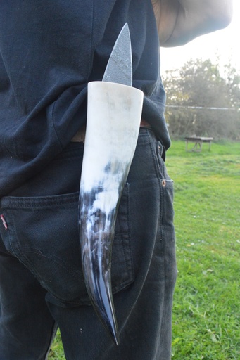 Gepolierde koehoorn wetsteenhouder